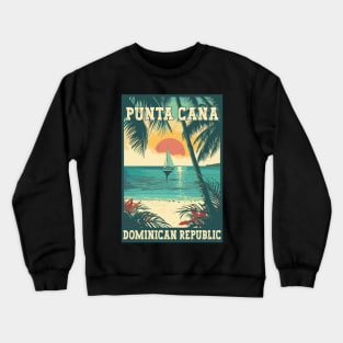 Punta Cana Dominican Republic Tropical Paradise Travel Art Crewneck Sweatshirt